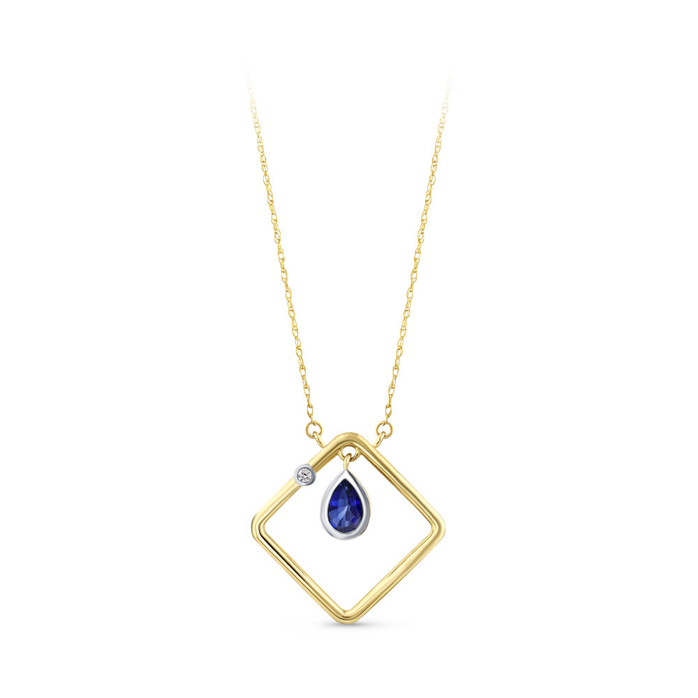 0.34 ct. Saphir Halskette