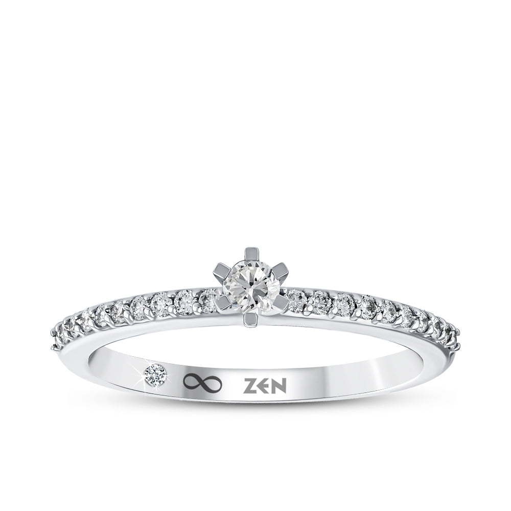 Seitensteinen Diamant Verlobungsring