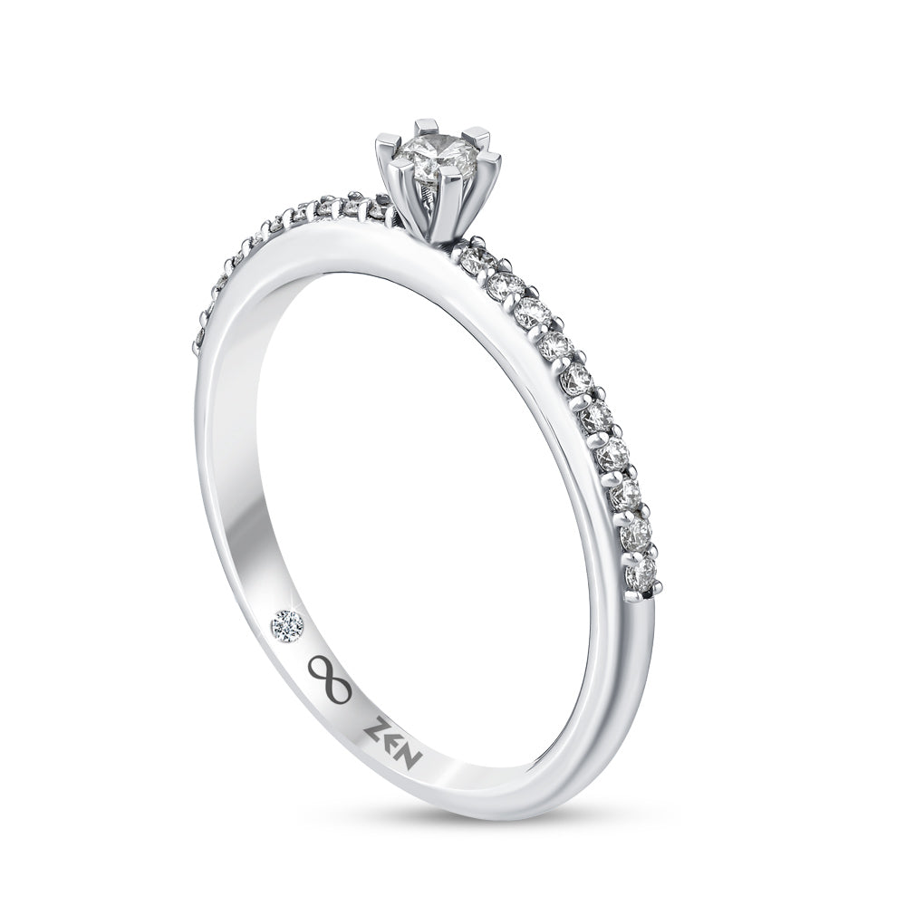Seitensteinen Diamant Verlobungsring