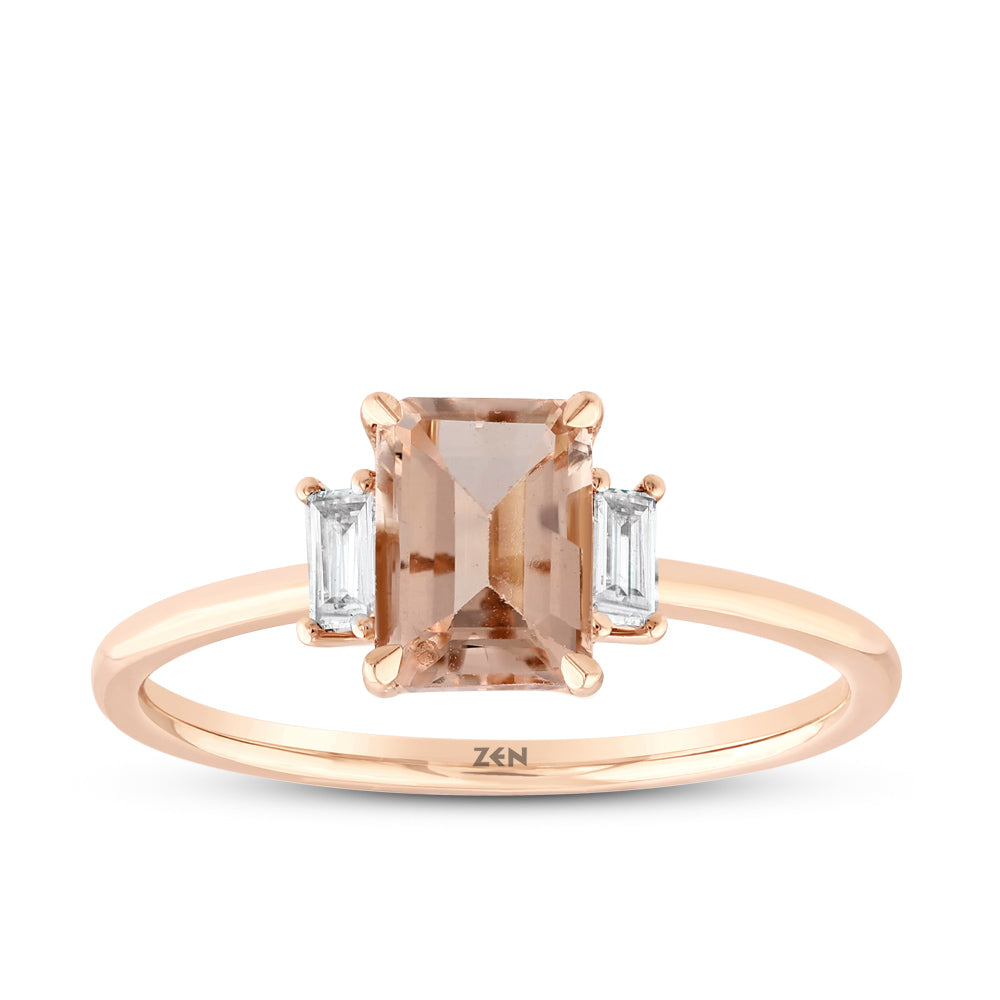 Vintage Morganit Diamant Ring