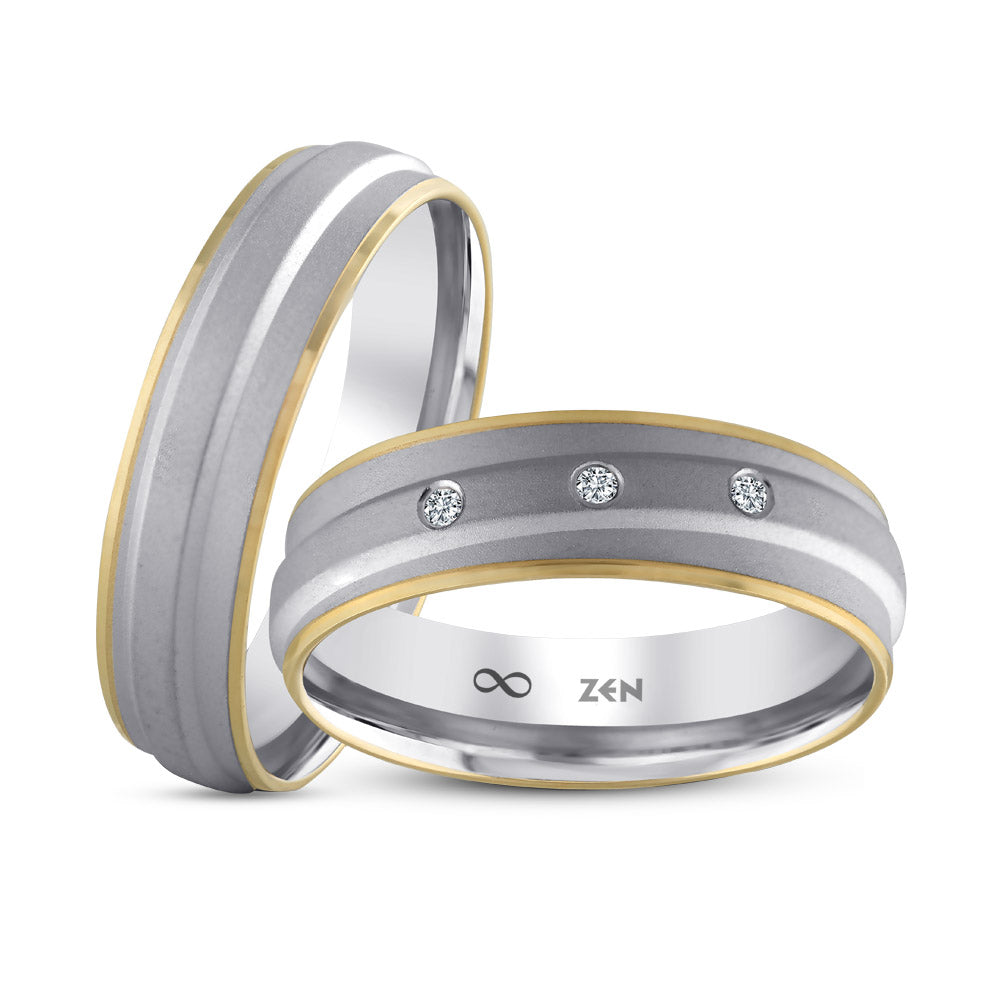 0.03 ct. Moderner Ehering fur Damen