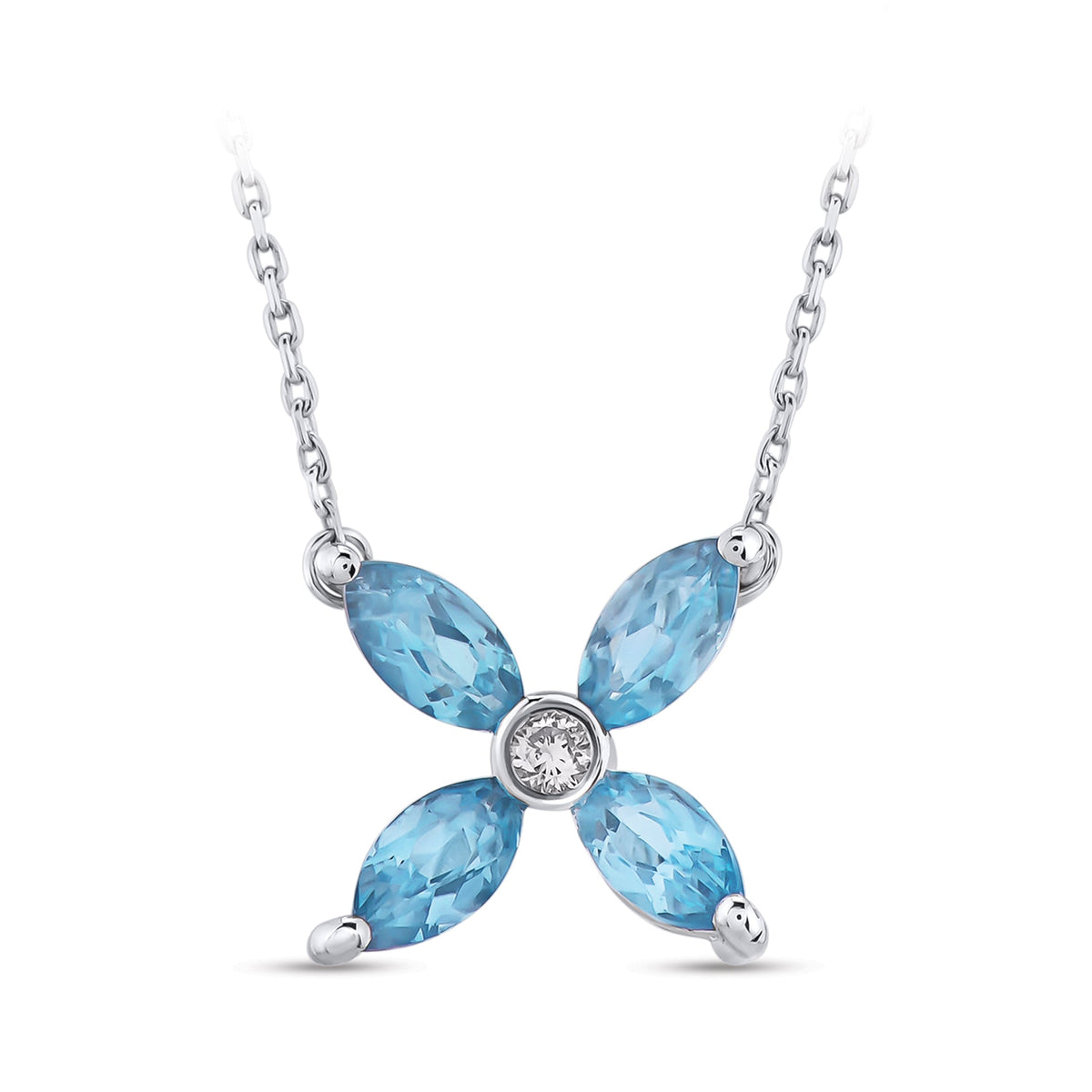 0.62 ct. Blauer Topas Halskette