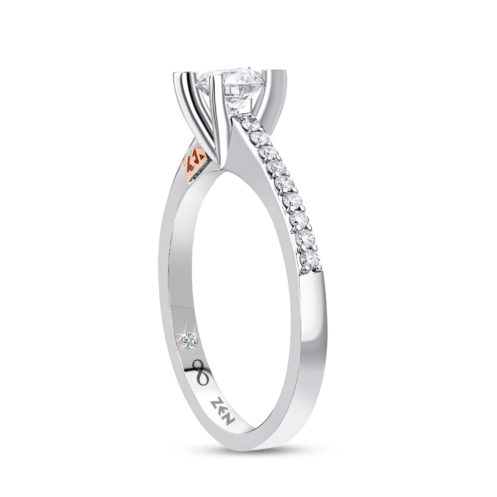 0.57 ct. Seitenstein Diamant Verlobungsring