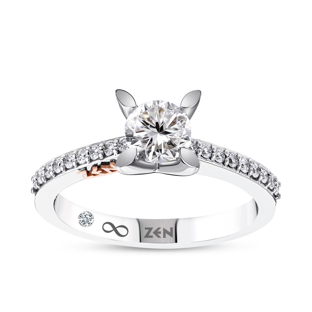 0.77 ct. Seitenstein Diamant Verlobungsring