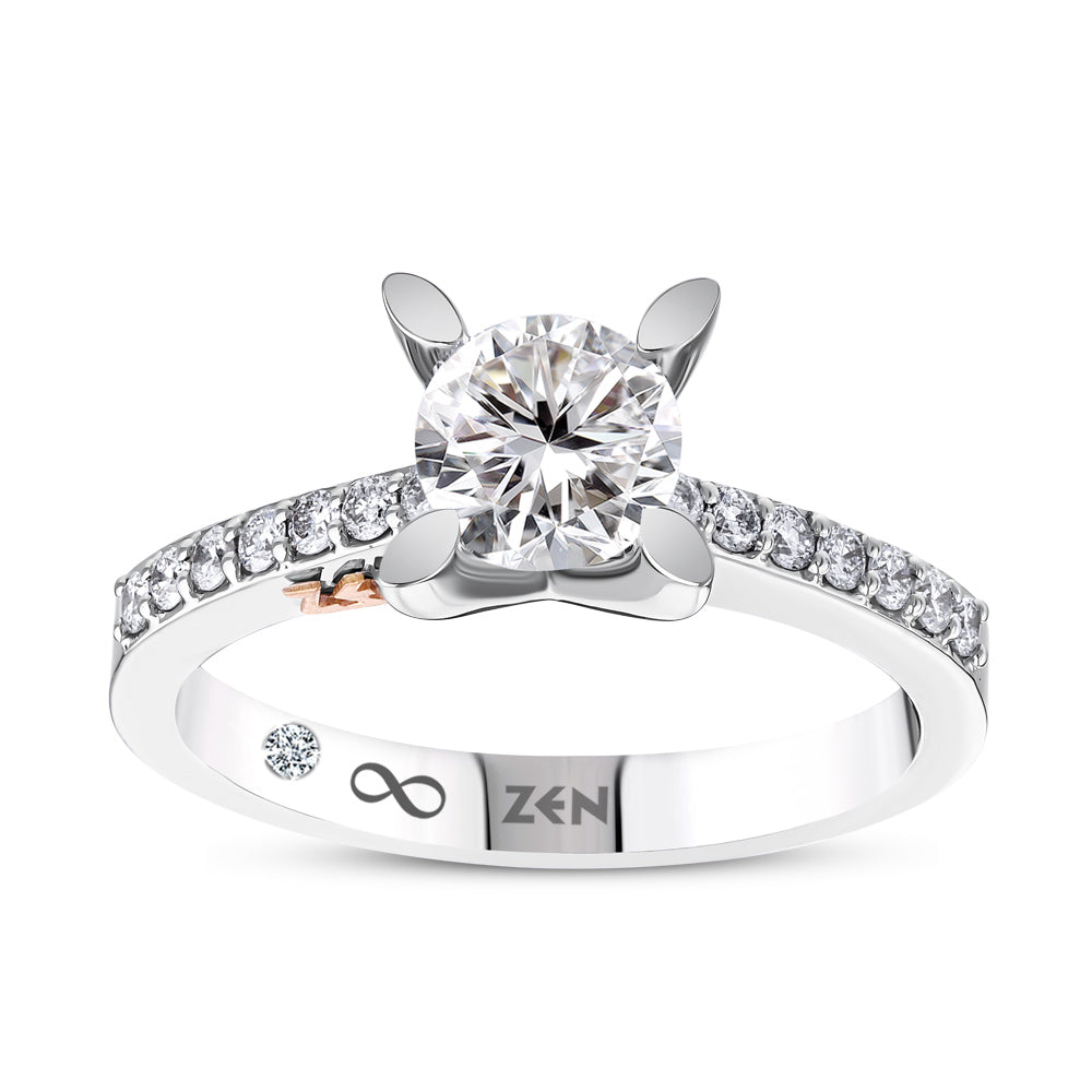 1.00 ct. Seitenstein Diamant Verlobungsring