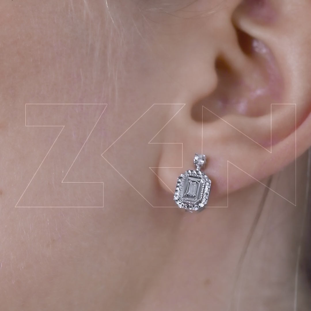 0.06 ct. Baguette Diamant Ohrringe