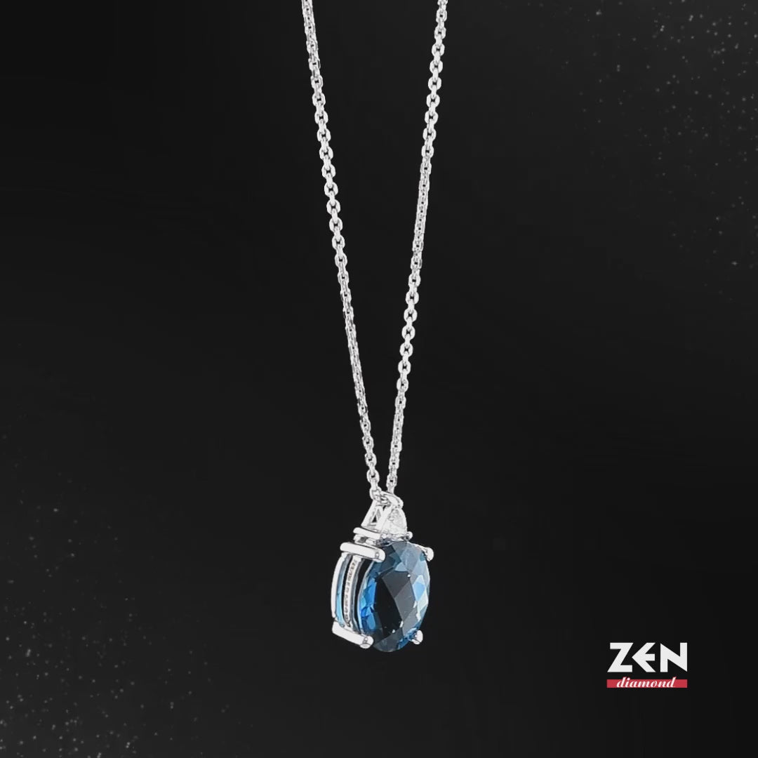 2.66 ct. Blue Topaz Necklace