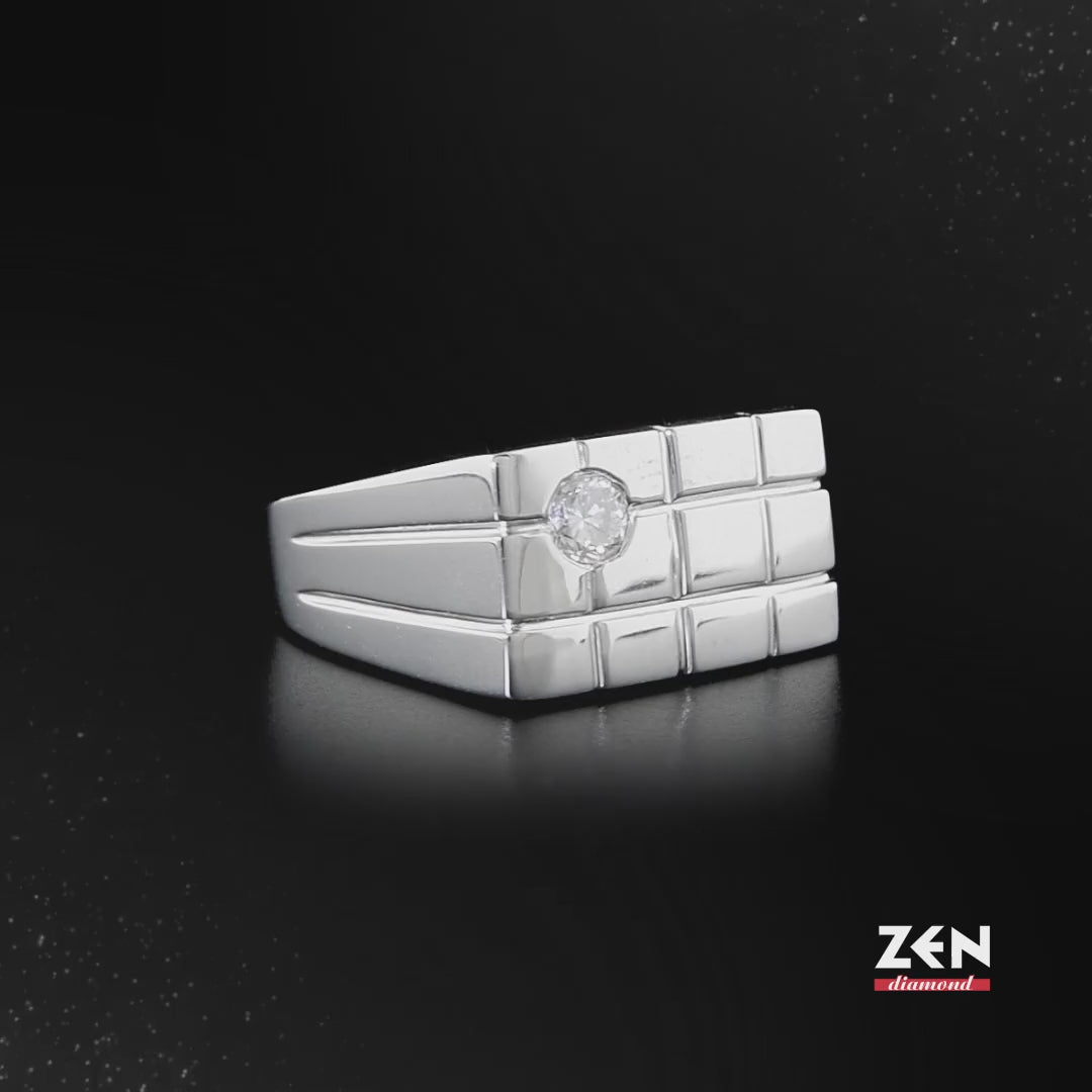 0.15 ct. Herren Silberring
