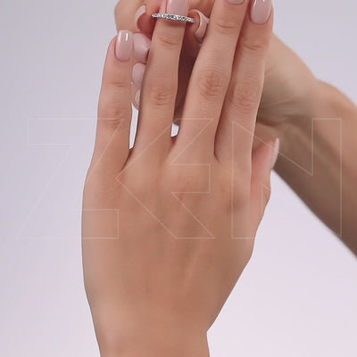 0.30 ct. Halbmemoire Diamantring