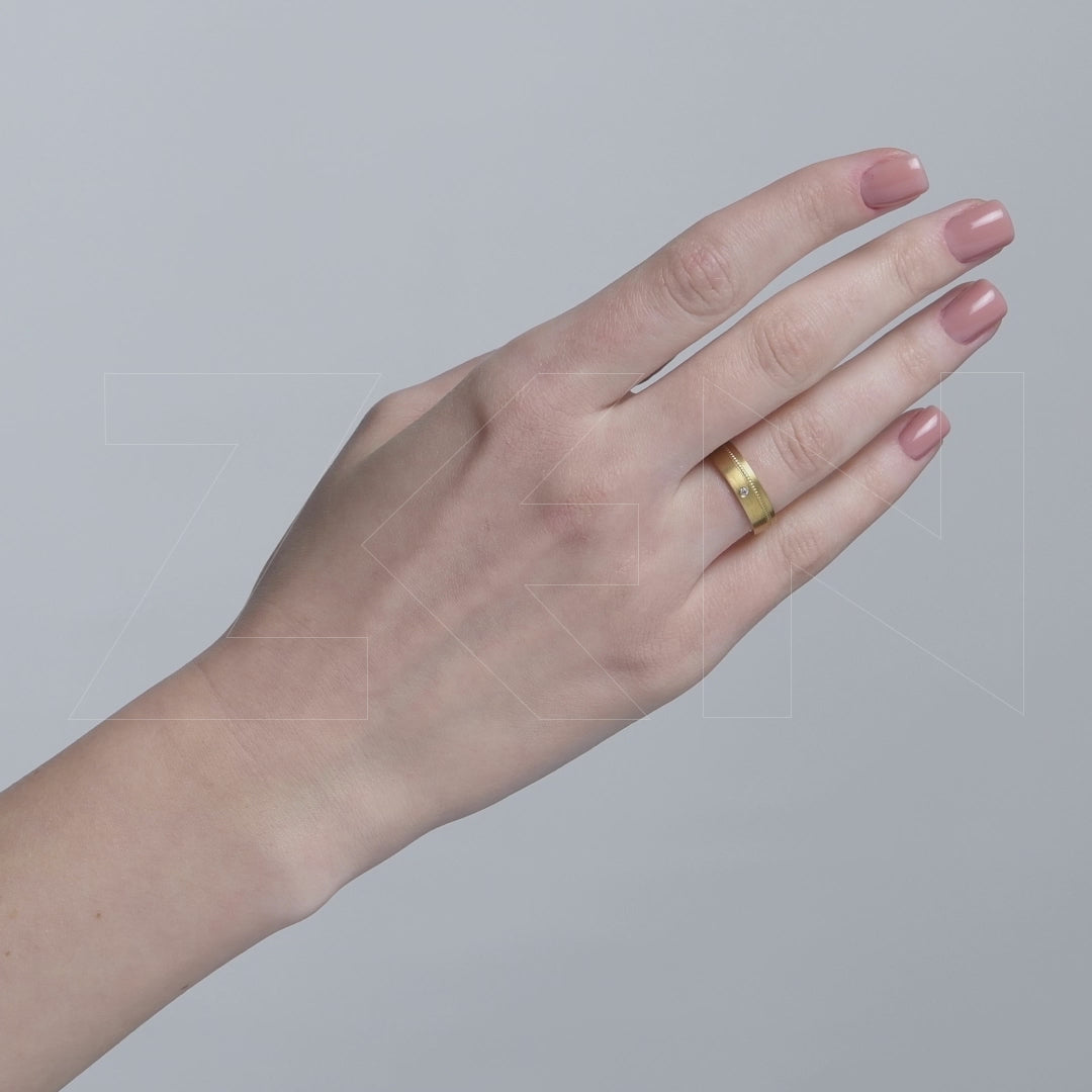 0.02 ct. Moderner Ehering für Damen