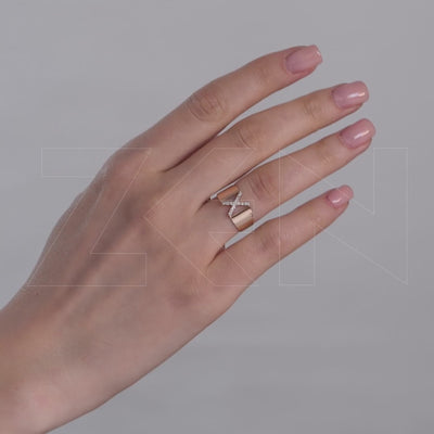 0.10 ct. Buchstabe X Diamantring