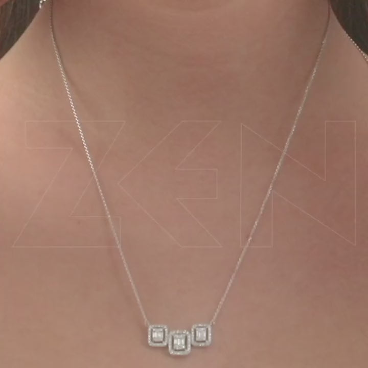 0.58 ct. Baguette Diamant Halskette