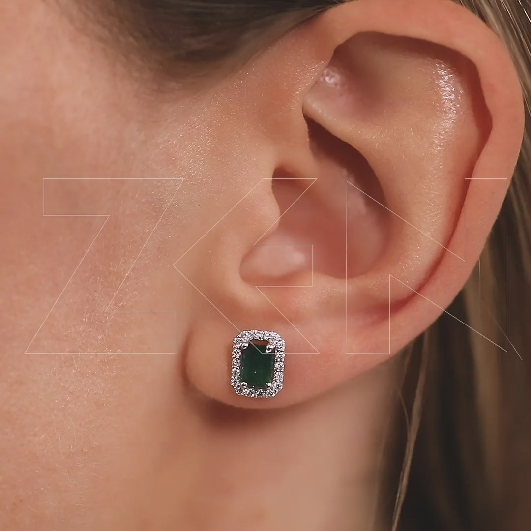 1.01 ct. Smaragd Ohrstecker