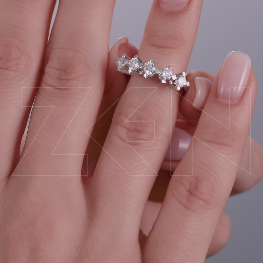 1.00 ct. Fünfstein Diamantring