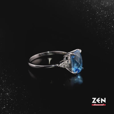 2.21 ct. Blauer Topas Ring