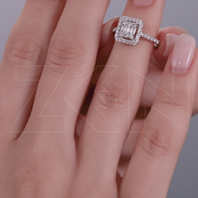 0.65 ct. Baguette Diamantring