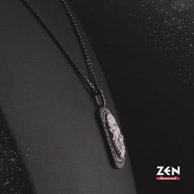 0.90 ct. Herren Silber Diamant Halskette