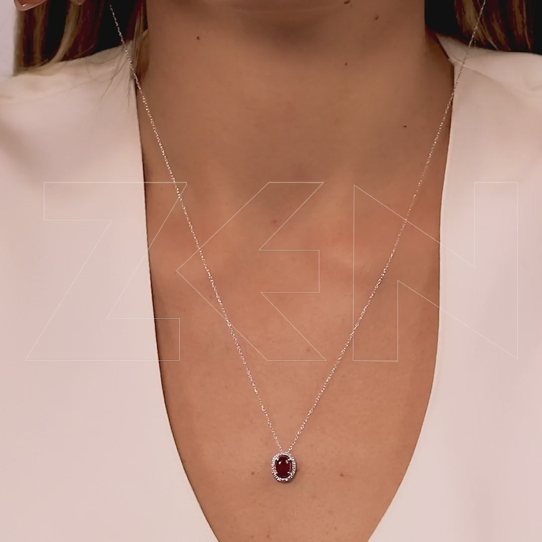 1.04 ct. Rubin Halskette
