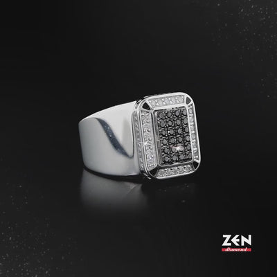 0.45 ct. Men Silver Ring