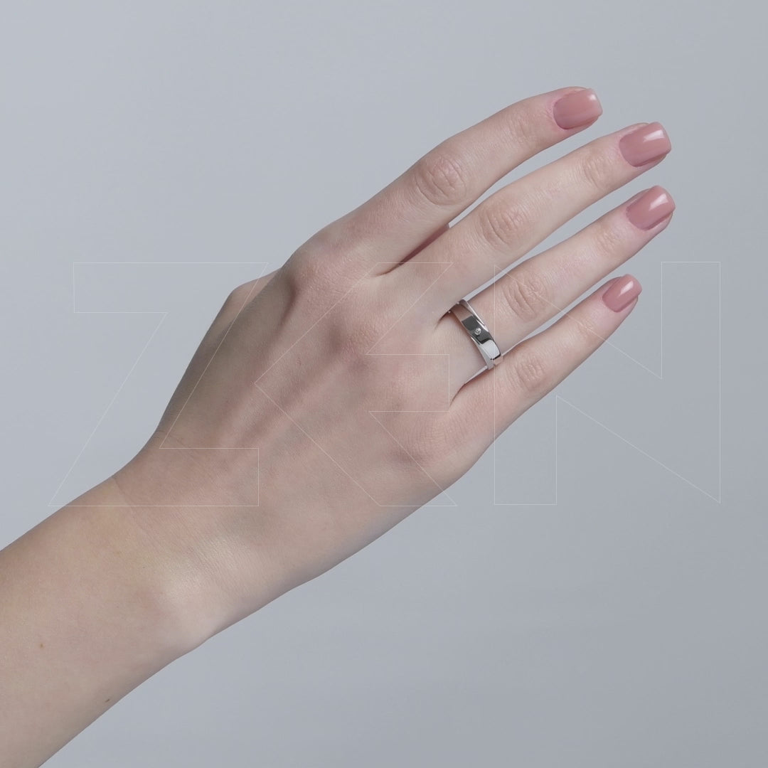 0.01 ct. Modern Wedding Ring for Women