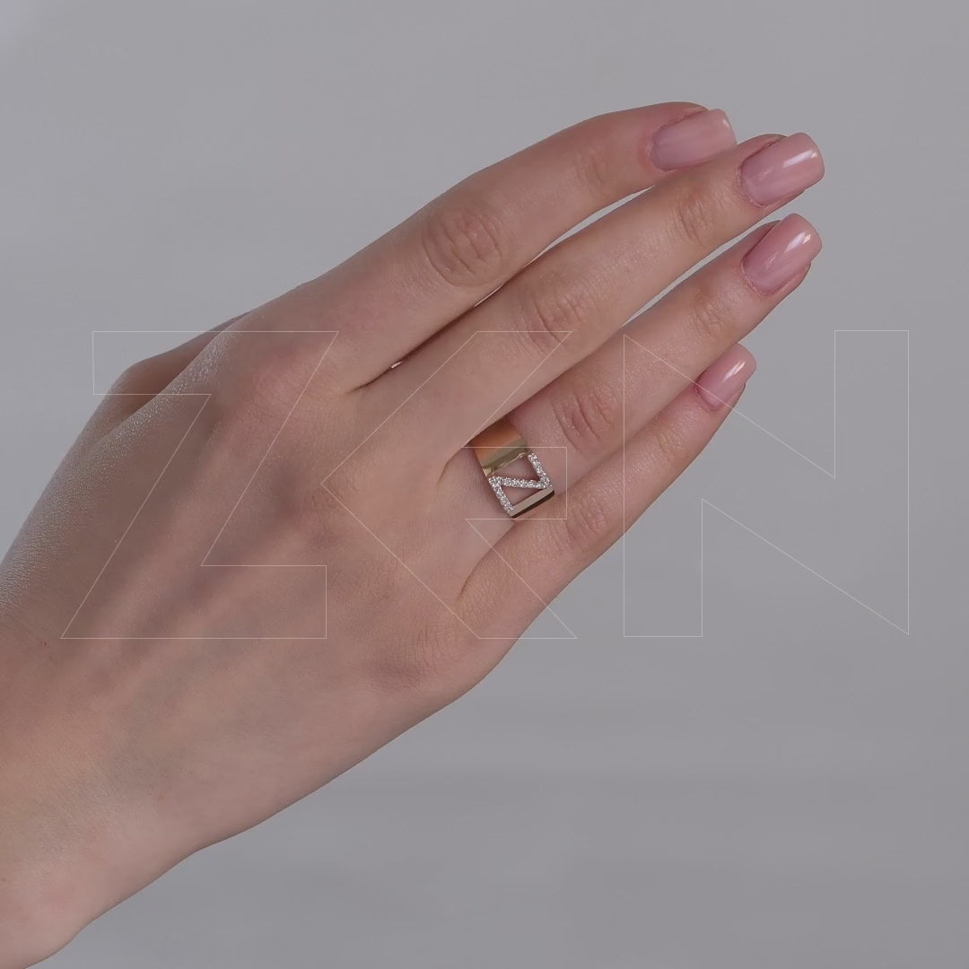0.13 ct. Letter Z Diamond Ring