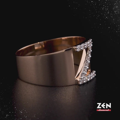 0.13 ct. Letter Z Diamond Ring