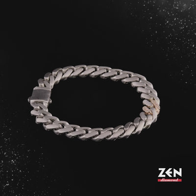 0.14 ct. Herren Silber Diamantarmband