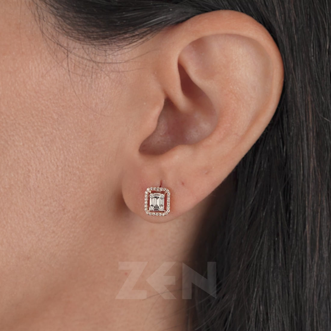 0.25 ct. Baguette Diamant Ohrringe