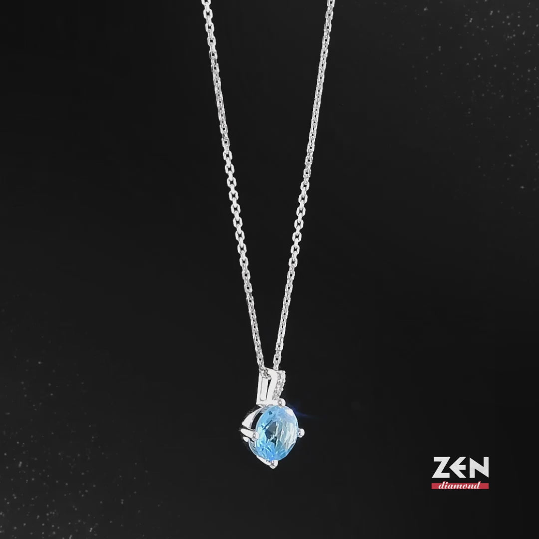 1.22 ct. Blue Topaz Necklace