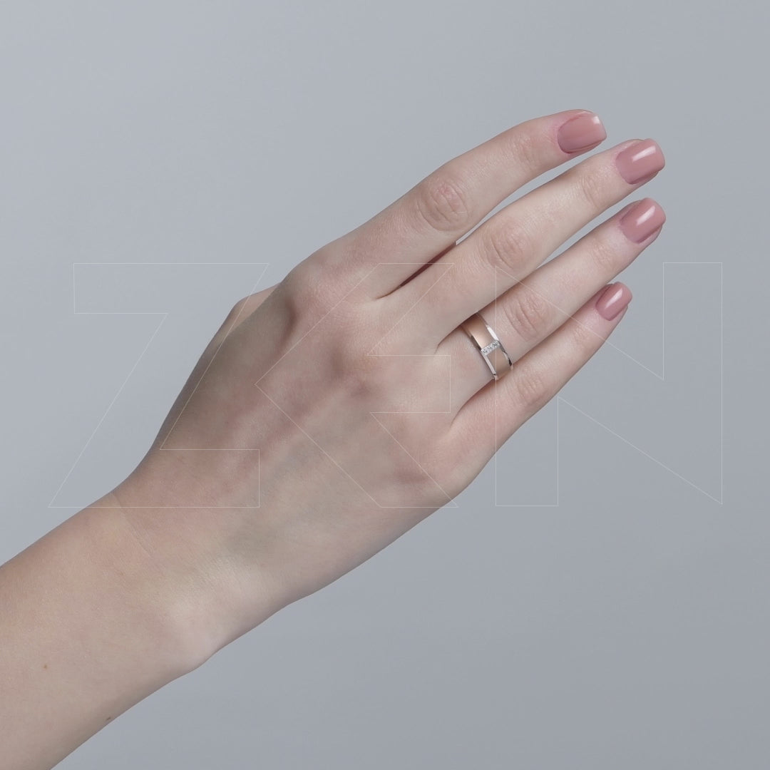 0.02 ct. Modern Wedding Ring for Women