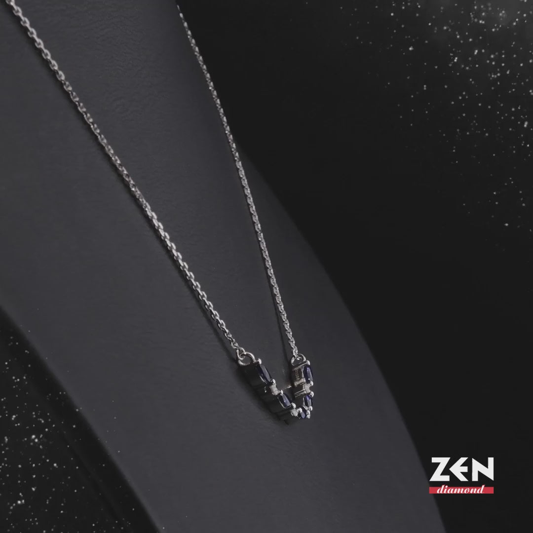0.55 ct. Saphir Halskette