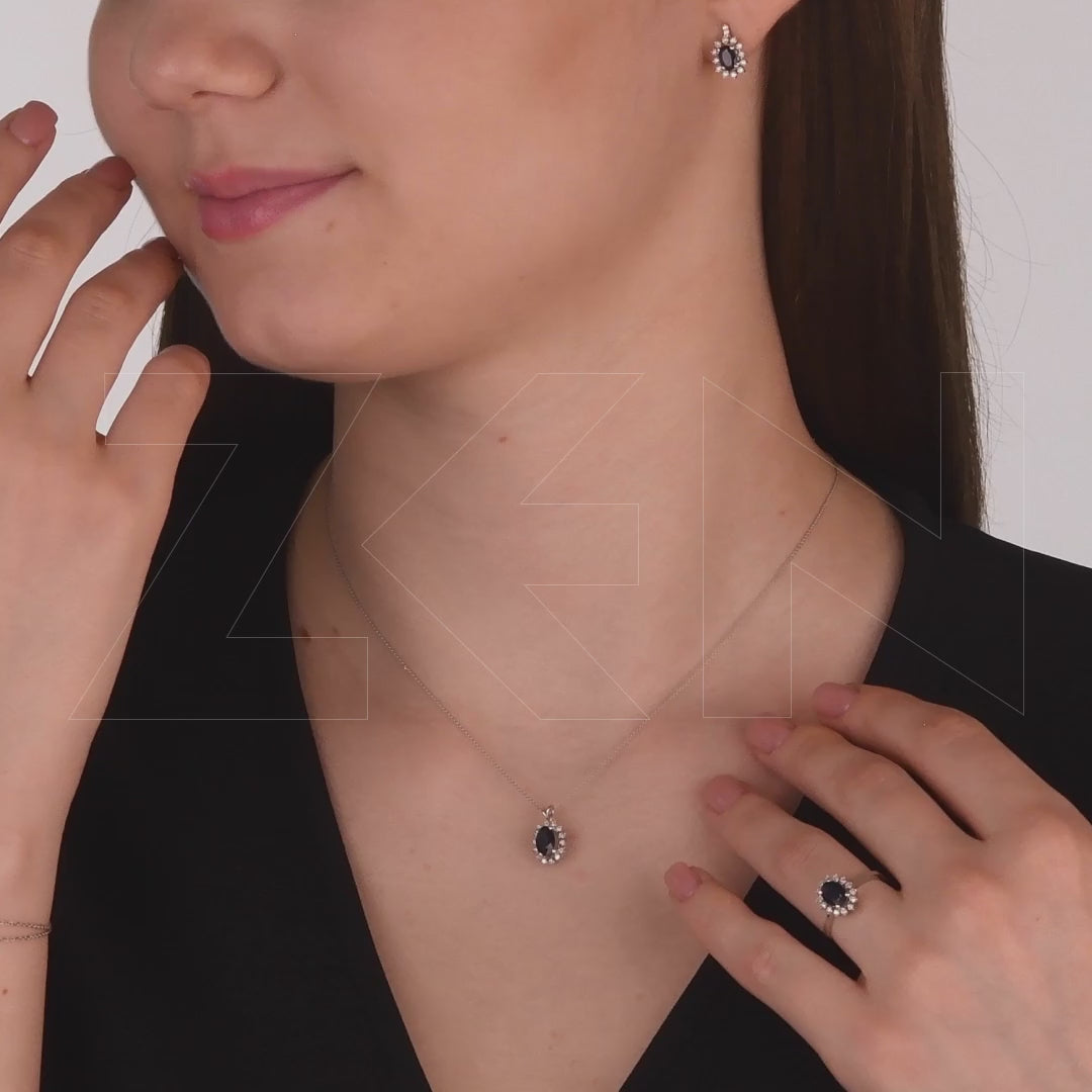0.67 ct. Saphir Halskette
