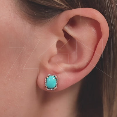 2.11 ct. Turquoise Stud Earrings