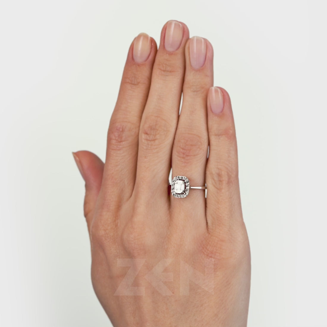 0.12 ct. Baguette Diamantring