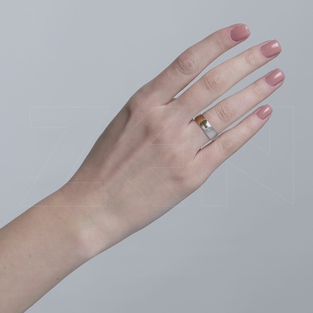 0.03 ct. Modern Wedding Ring for Women