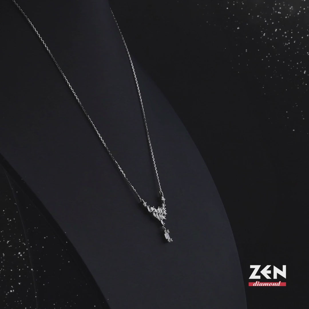 0.42 ct. Baguette Diamant Halskette