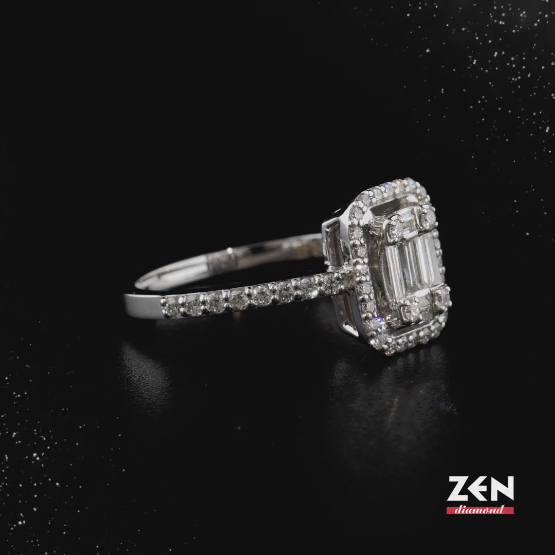 0.50 ct. Baguette Diamantring