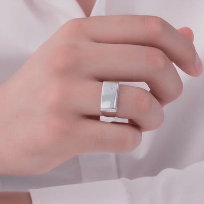 0.18 ct. Herren Silberring