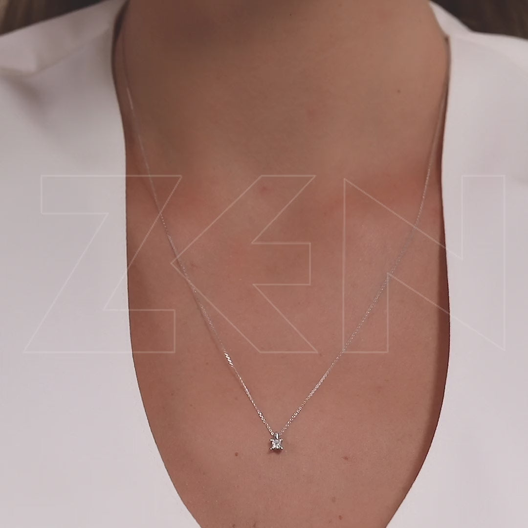 0.09 ct. Solitär Diamant Halskette