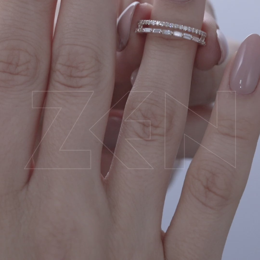 0.44 ct. Baguette Diamantring