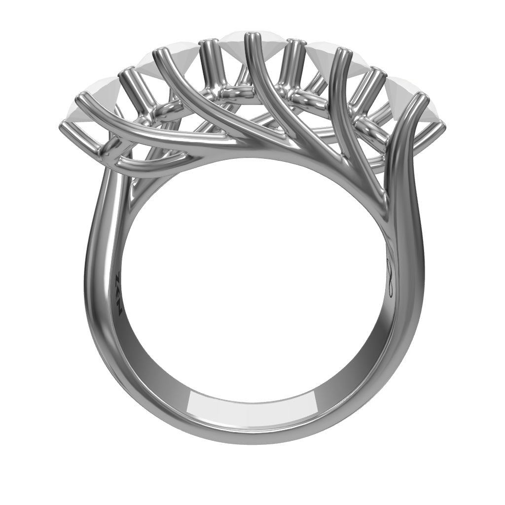 1.00 ct. Fünfstein Diamantring