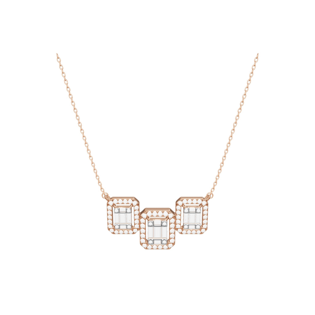 0.58 ct. Baguette Diamant Halskette
