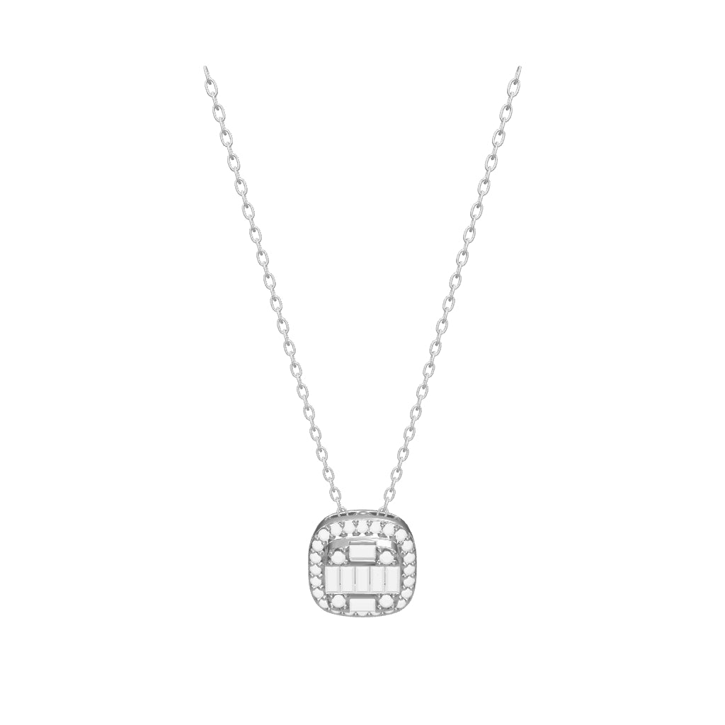 0.18 ct. Baguette Diamant Halskette