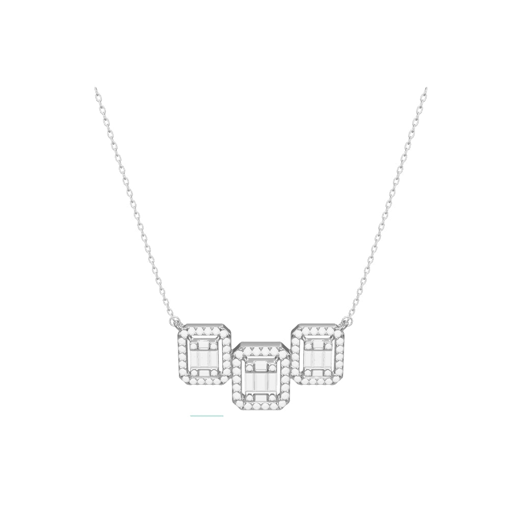 0.58 ct. Baguette Diamant Halskette
