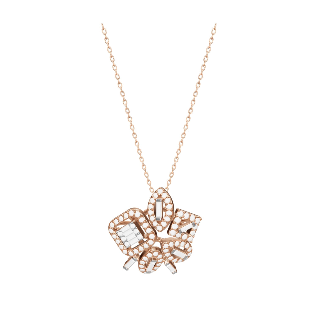 0.54 ct. Baguette Diamant Halskette
