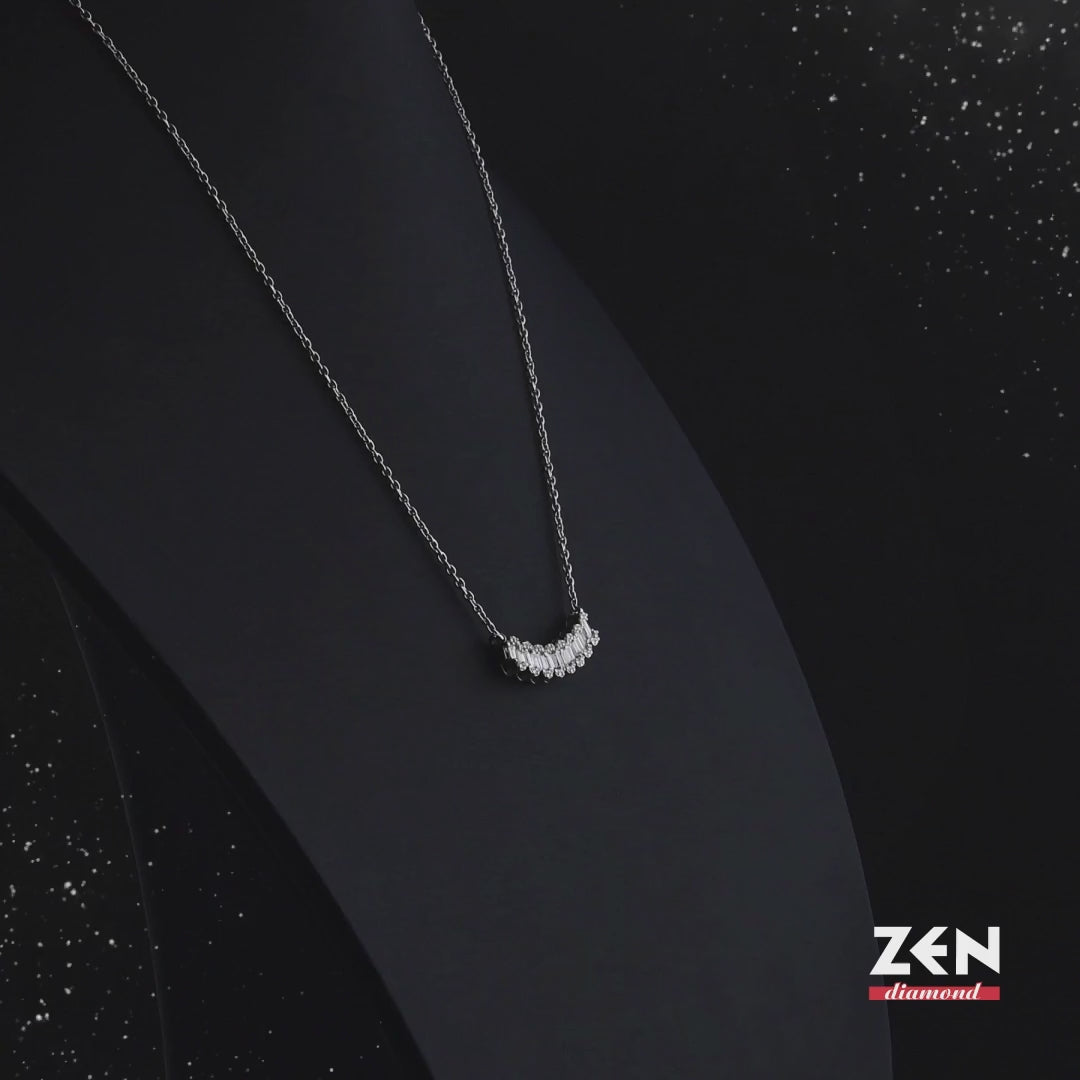 0.43 ct. Baguette Diamant Halskette