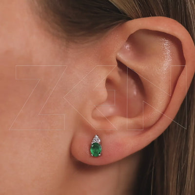 0.57 ct. Smaragd Ohrstecker
