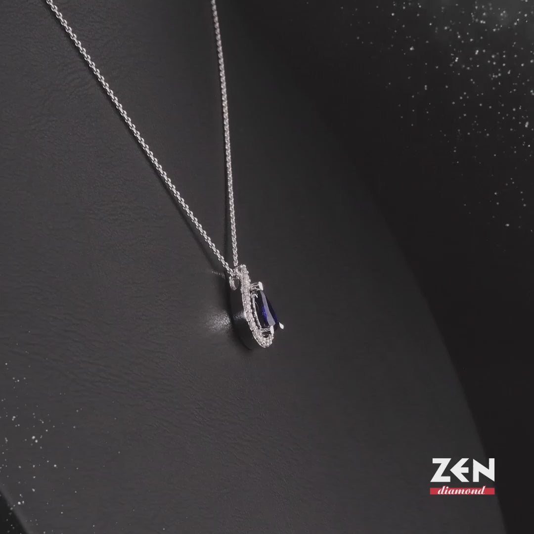 0.38 ct. Saphir Halskette