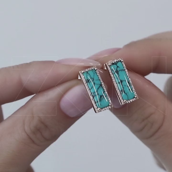 4.27 ct. Turquoise Earrings