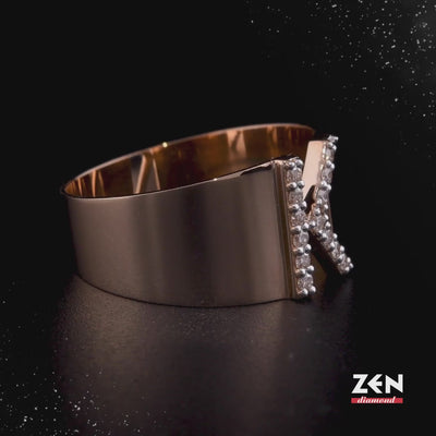0.11 ct. Letter K Diamond Ring